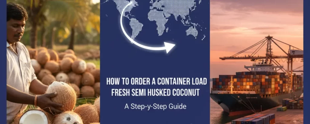 fresh semi husked coconut