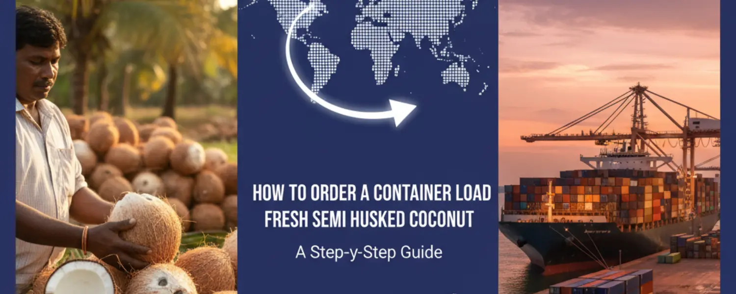 fresh semi husked coconut