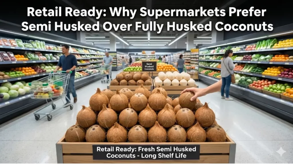 fresh semi-husked coconut