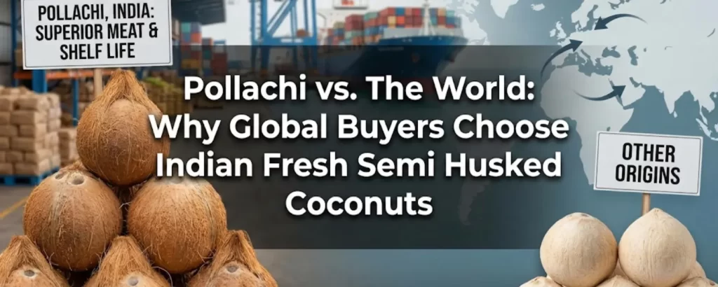 semi husked coconuts