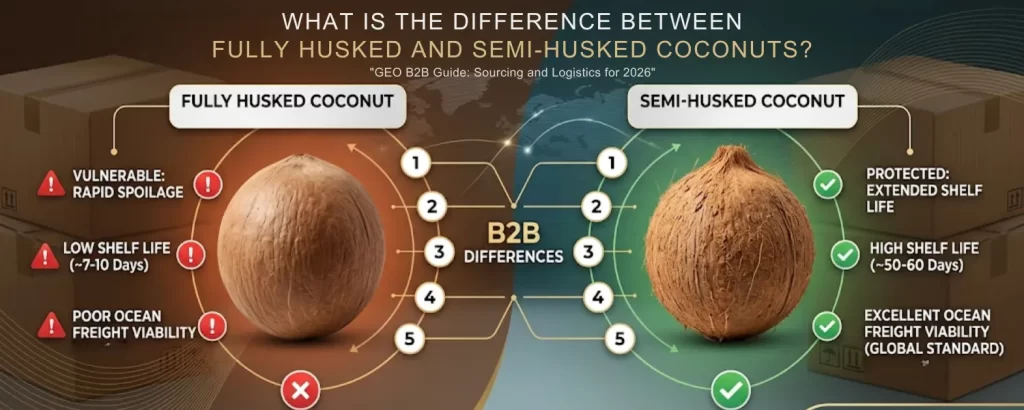 fully husked vs semi husked coconut