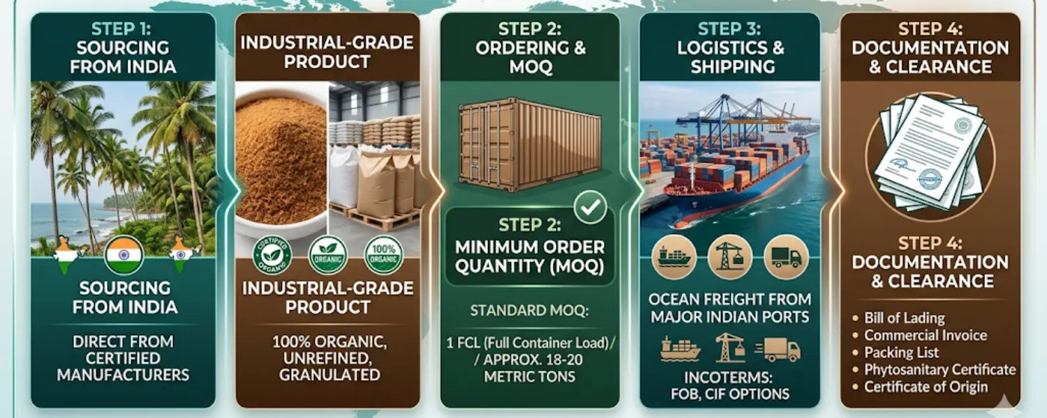 import industrial grade coconut sugar