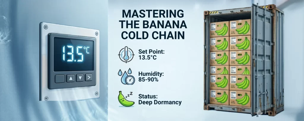 export banana reefer temperature